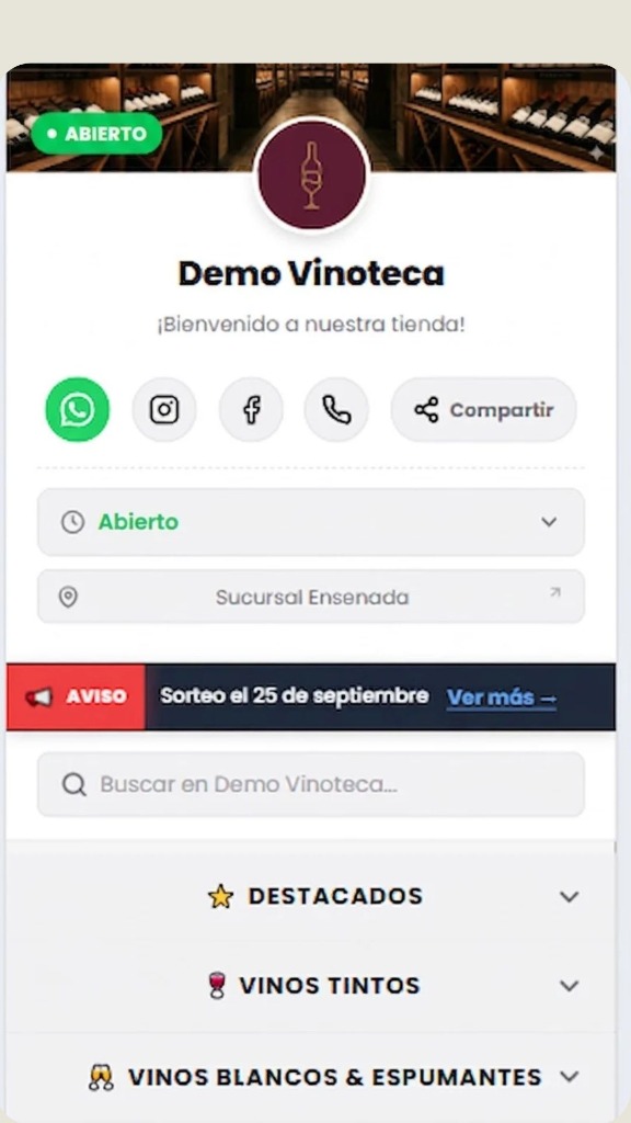 Catálogo online Demo Vinoteca